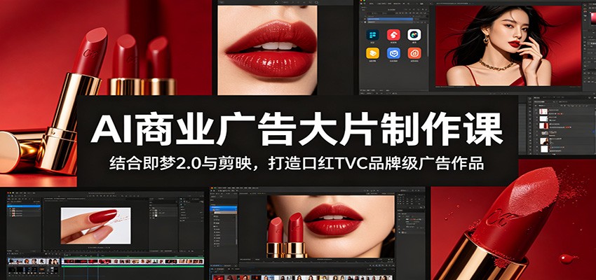 AI商业广告大片制作课:结合即梦2.0与剪映,打造口红TVC品牌级广告作品-轻创星球网