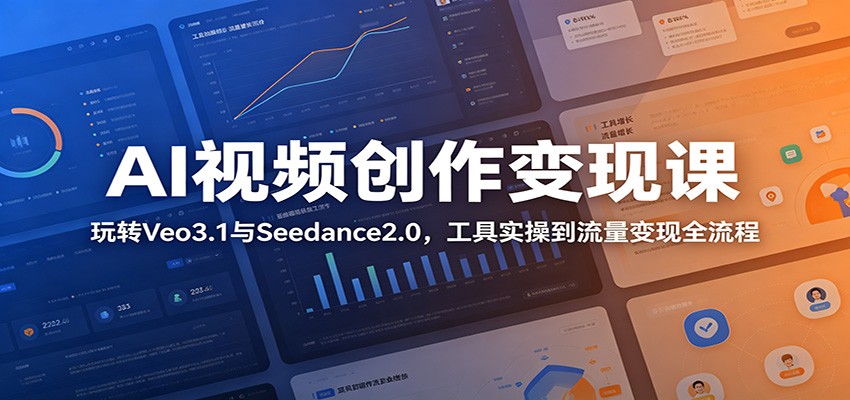 AI视频创作变现课：玩转Veo3.1与Seedance2.0，工具实操到流量变现全流程-轻创星球网