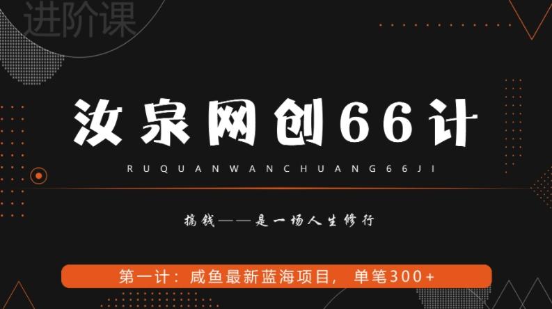 汝泉网创66计之第1计：闲鱼长期稳定项目，单笔变现300+-轻创星球网