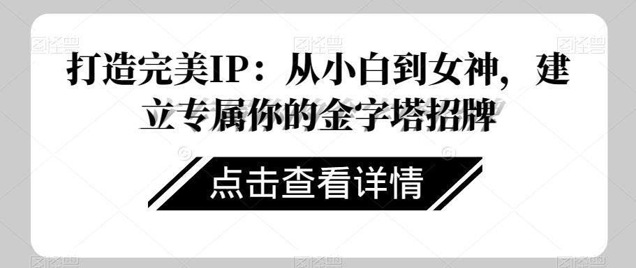 打造完美IP：从小白到女神，建立专属你的金字塔招牌-轻创星球网