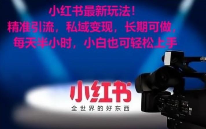 小红书最新玩法！精准引流，私域变现，长期可做，每天半小时，小白也可轻松上手-轻创星球网