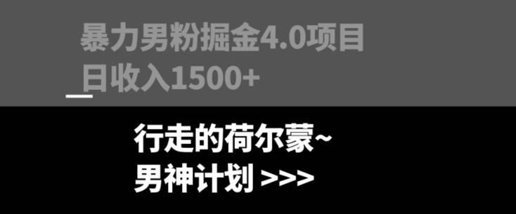 暴力男粉掘金4.0项目不违规不封号无脑复制单人操作日入1000+-轻创星球网