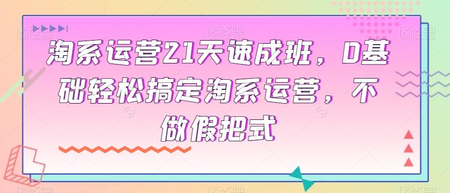 淘系运营21天速成班，0基础轻松搞定淘系运营，不做假把式-轻创星球网