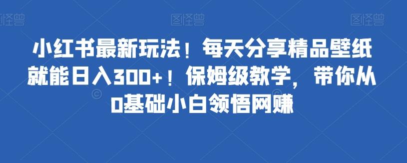 小红书最新玩法！每天分享精品壁纸就能日入300+！保姆级教学，带你从0基础小白领悟网赚-轻创星球网
