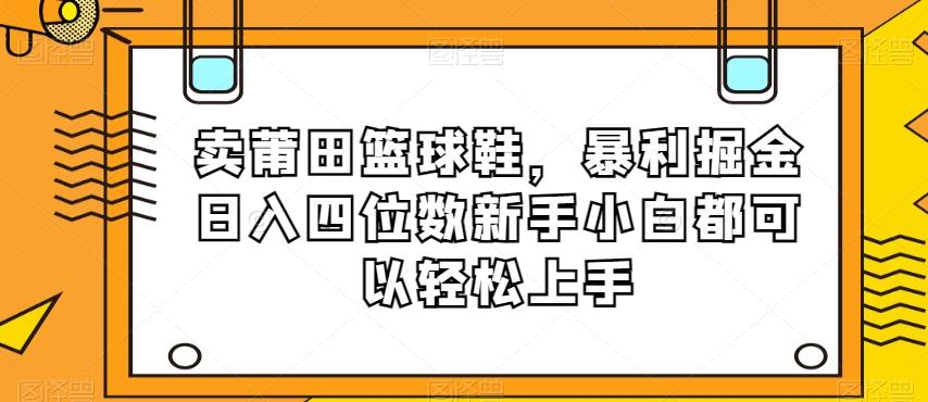 卖莆田篮球鞋，暴利掘金日入四位数新手小白都可以轻松上手【揭秘】-轻创星球网