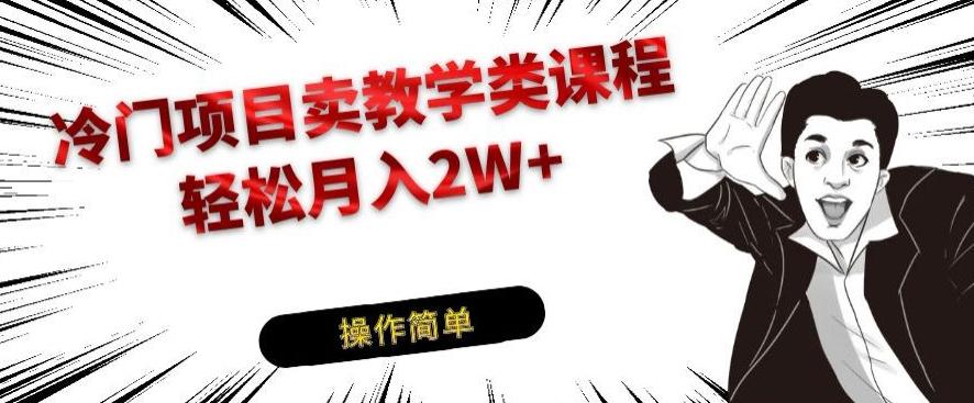 冷门项目卖教学类课程,轻松月入2W+-轻创星球网