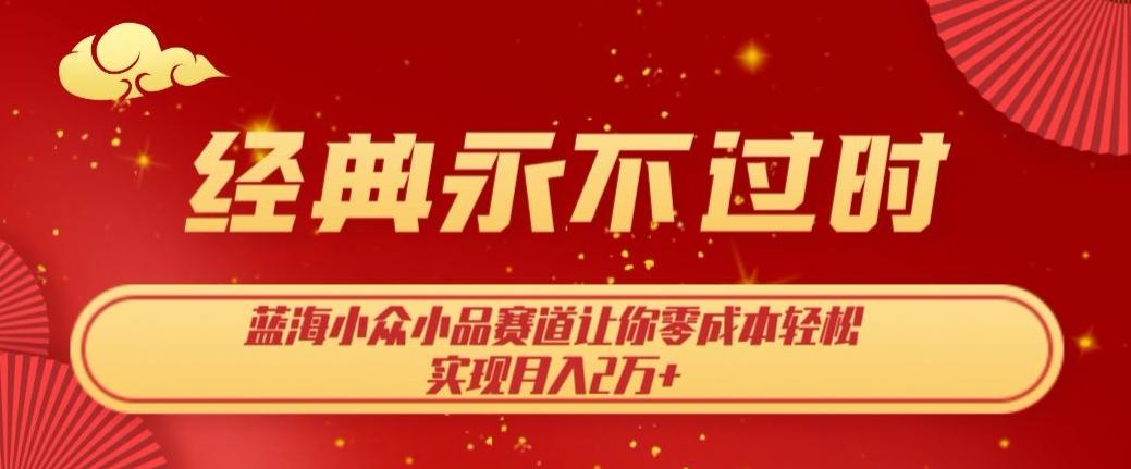 经典永不过时，蓝海小众小品赛道，让你零成本轻松实现月入2万+-轻创星球网