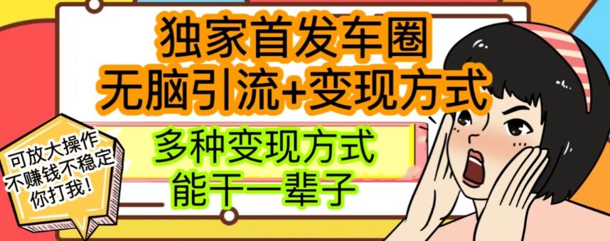 最新独家日入过千车圈暴力引流变现详解【揭秘】-轻创星球网