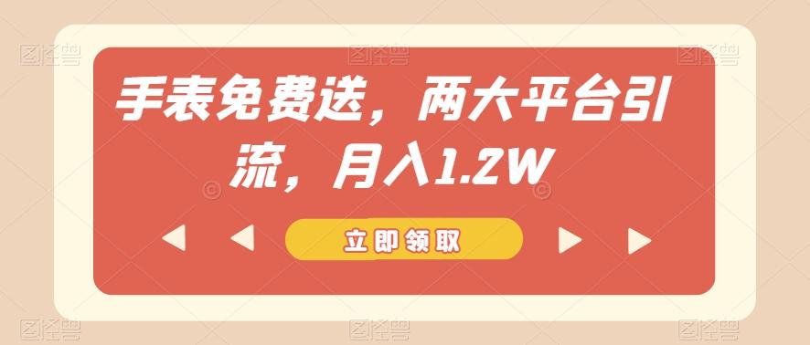 手表免费送，两大平台引流，月入1.2W【揭秘】-轻创星球网