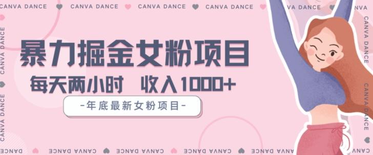 年底暴力女粉掘金项目5天变现1.5W+【揭秘】-轻创星球网