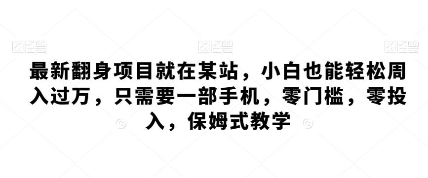最新翻身项目就在某站，小白也能轻松周入过万，只需要一部手机，零门槛，零投入，保姆式教学-轻创星球网