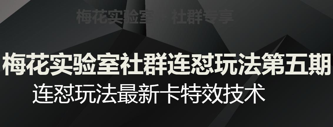 梅花实验室社群连怼玩法第五期，视频号连怼玩法最新卡特效技术-轻创星球网