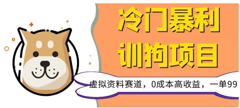 冷门暴利的训狗项目，虚拟资料赛道，0成本高收益，一单99-轻创星球网