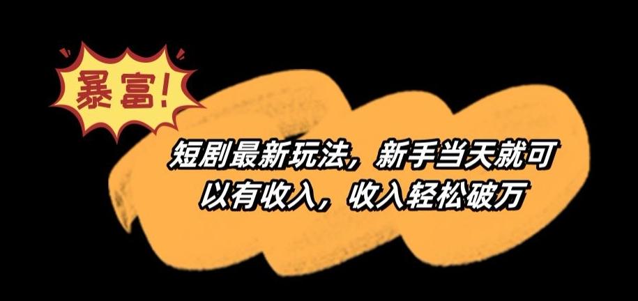 短剧最新玩法，新手当天就可以有收入，收入轻松破万【揭秘】-轻创星球网
