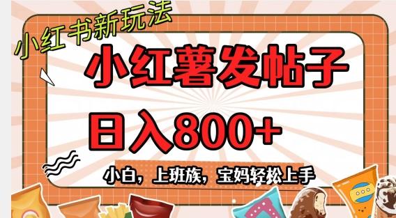 小红薯发日常帖子，日入800+小白专属项目可批量操作-轻创星球网