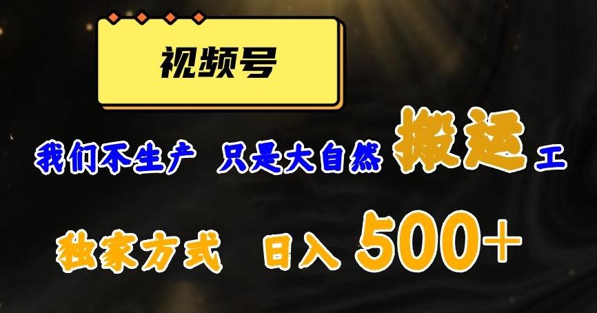 视频号轻松搬运日赚500+，一个1分钟1条原创视频【揭秘】-轻创星球网