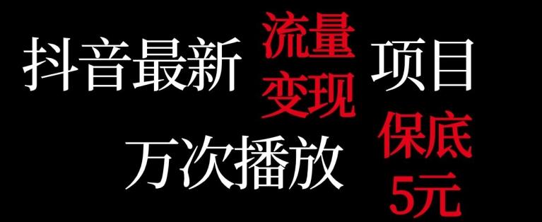 抖音流量变现，万次播放保底5元，额外收入-轻创星球网