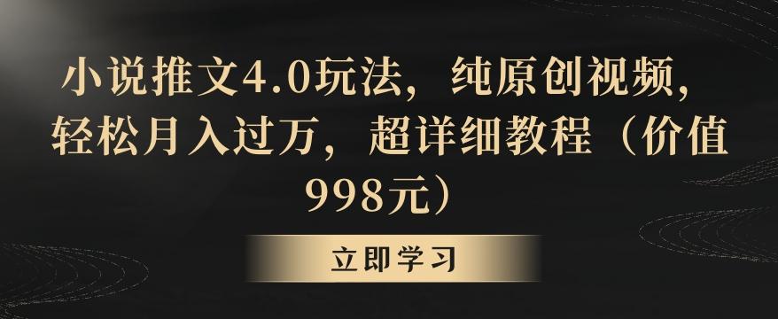 小说推文4.0玩法，纯原创视频，轻松月入过万，超详细教程(价值998元)【揭秘】-轻创星球网