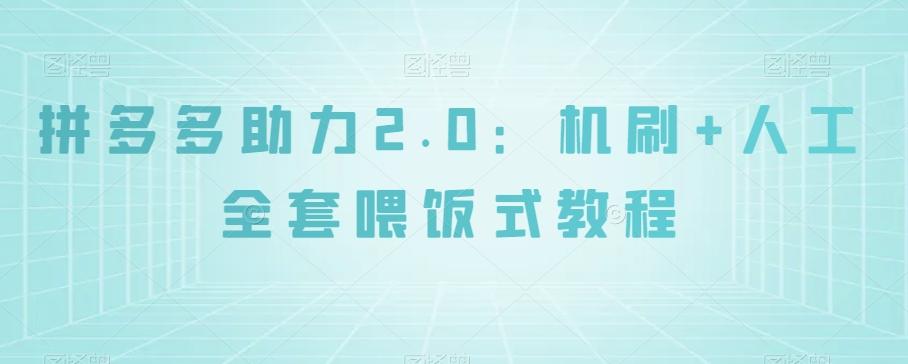 拼多多助力2.0:机刷+人工全套喂饭式教程【揭秘】-轻创星球网