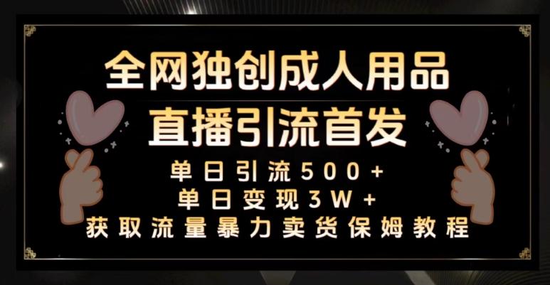 全网独创真人主播+无人直播单日引流500+，橙人用品暴力卖货单日变现3W+保姆似教学2.0【揭秘】-轻创星球网