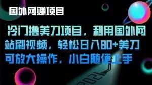 冷门撸美刀项目，利用国外网站刷视频，轻松日入80+美刀，可放大操作，小白随便上手-轻创星球网