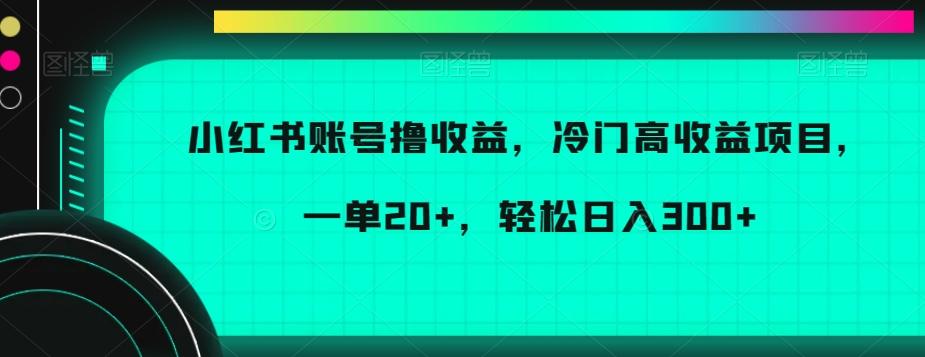 小红书账号撸收益，冷门高收益项目，一单20+，轻松日入300+【揭秘】-轻创星球网
