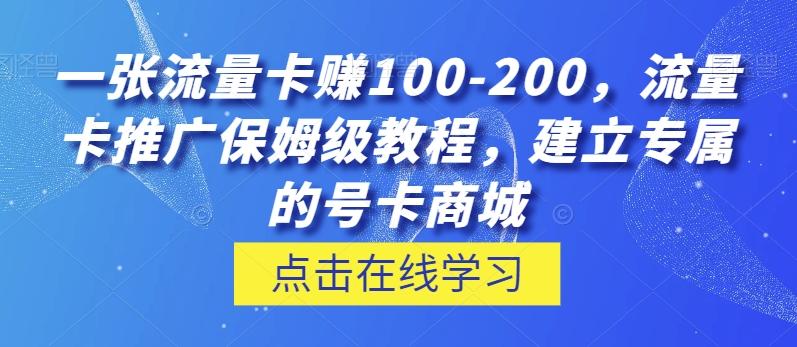 一张流量卡赚100-200，流量卡推广保姆级教程，建立专属的号卡商城-轻创星球网
