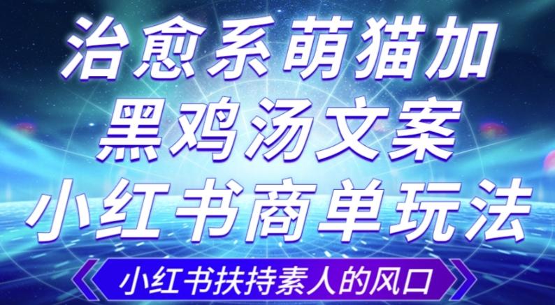 治愈系萌猫加+黑鸡汤文案，小红书商单玩法，3~10天涨到1000粉，一单200左右-轻创星球网