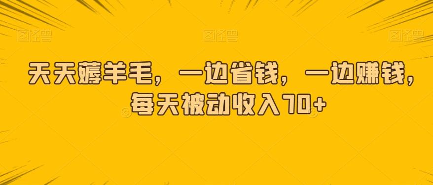天天薅羊毛，一边省钱，一边赚钱，每天被动收入70+-轻创星球网