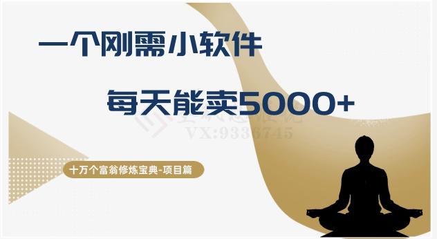 十万个富翁修炼宝典之17.一个刚需小软件，每天能卖5000+-轻创星球网