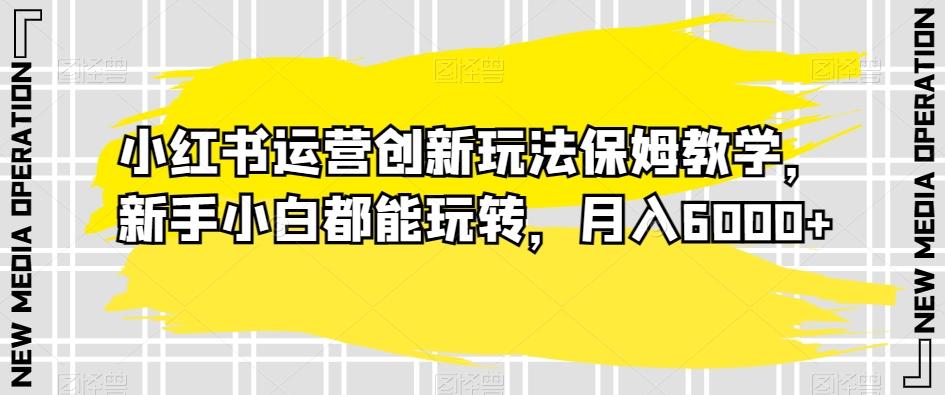 小红书运营创新玩法保姆教学，新手小白都能玩转，月入6000+【揭秘】-轻创星球网