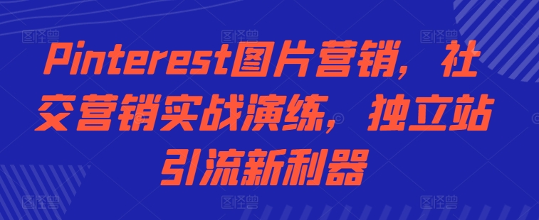 Pinterest图片营销，社交营销实战演练，独立站引流新利器-轻创星球网