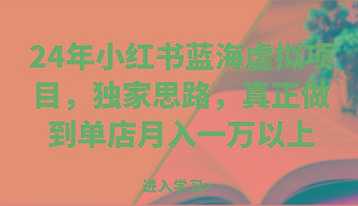 24年小红书蓝海虚拟项目，独家思路，真正做到单店月入一万以上。-轻创星球网