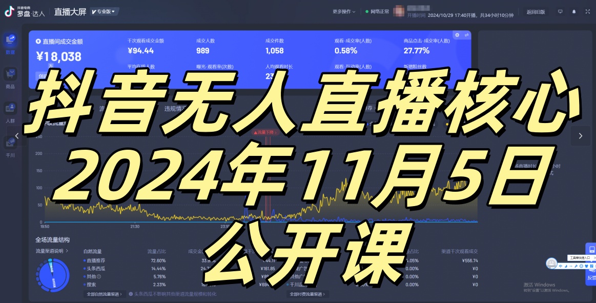 抖音无人直播核心公开课，咸鱼翻身小白可做带有睡后收入月入过万太简单【揭秘】-轻创星球网