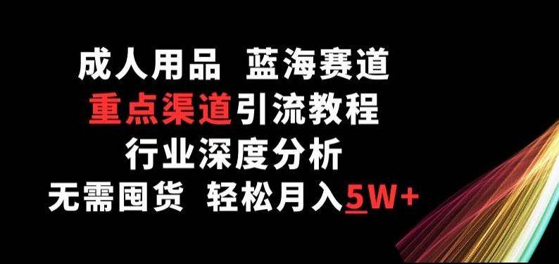 成人用品,蓝海赛道,重点渠道引流教程,行业深度分析,无需囤货,轻松月入5W+【揭秘】-轻创星球网