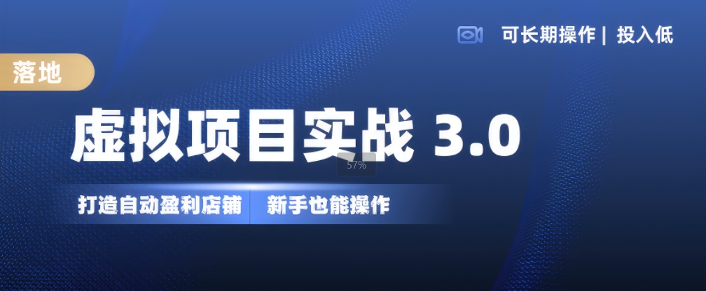 虚拟项目实战3.0，打造自动盈利店铺，可长期操作投入低，新手也能操作-轻创星球网