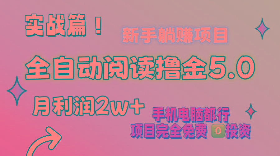 小说全自动阅读撸金5.0 操作简单 可批量操作 零门槛！小白无脑上手月入2w+-轻创星球网