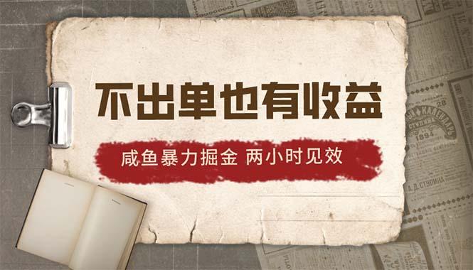 2024咸鱼暴力掘金，不出单也有收益，两小时见效，当天突破500+-轻创星球网