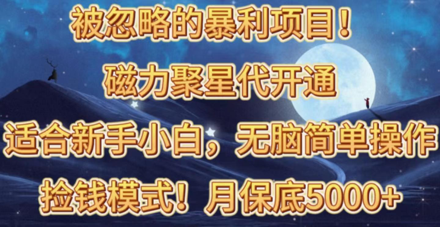 被忽略的暴利项目！磁力聚星代开通捡钱模式，轻松月入五六千-轻创星球网