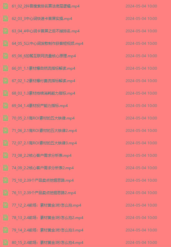 图片[4]-2024单品正价起号，直播素材投流选品：选品课+投流课+素材课+卡首屏/100节-轻创星球网