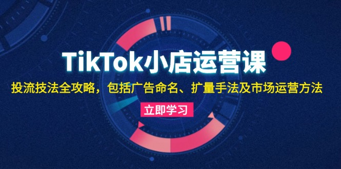 TikTok小店运营课：投流技法全攻略，包括广告命名 扩量手法及市场运营方法-轻创星球网