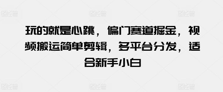 玩的就是心跳，偏门赛道掘金，视频搬运简单剪辑，多平台分发，适合新手小白【揭秘】-轻创星球网