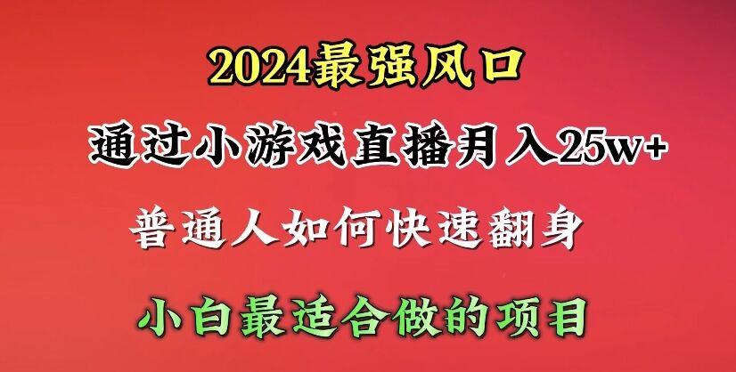 (10020期)2024年最强风口，通过小游戏直播月入25w+单日收益5000+小白最适合做的项目-轻创星球网