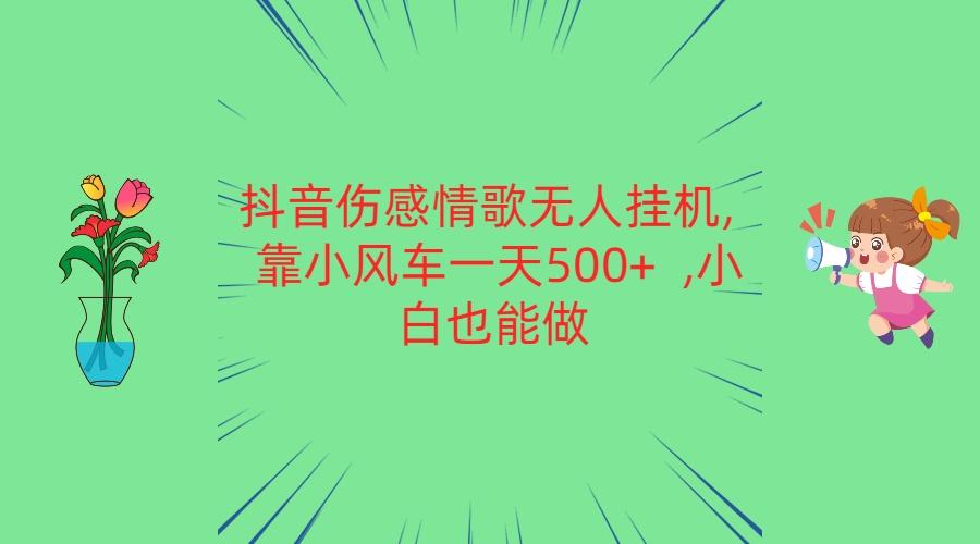 抖音伤感情歌无人挂机 靠小风车一天500+ 小白也能做-轻创星球网