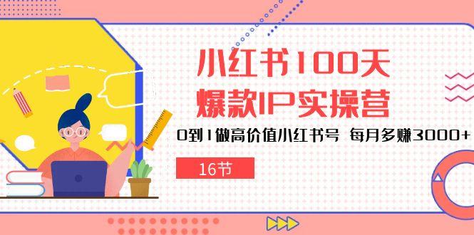 小红书100天-爆款IP实操营，0到1做高价值小红书号 每月多赚3000+(16节-轻创星球网