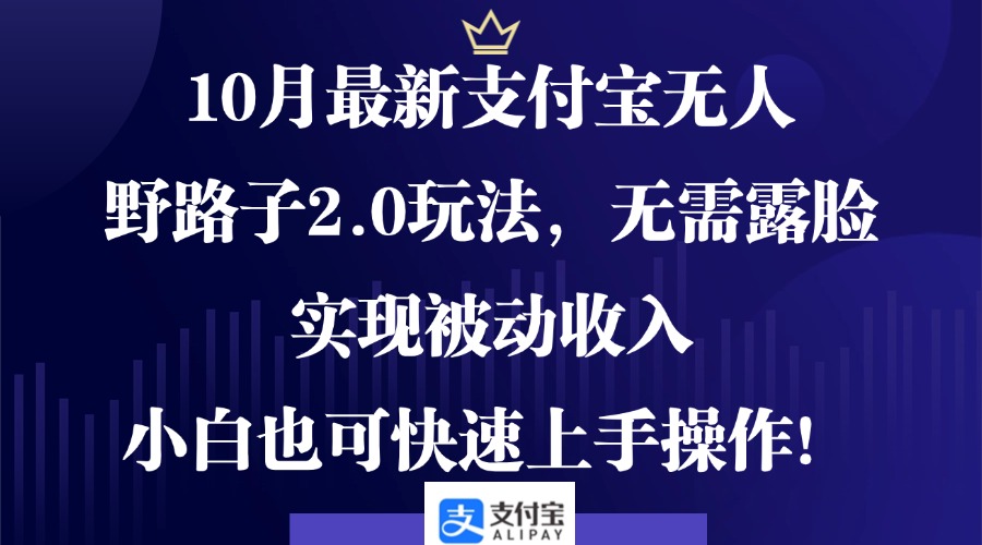 10月最新支付宝无人野路子2.0玩法，无需露脸，实现被动收入，小白也可…-轻创星球网