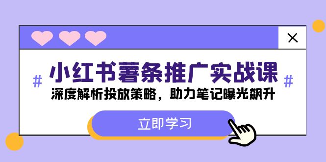 小红书-薯条推广实战课：深度解析投放策略，助力笔记曝光飙升-轻创星球网