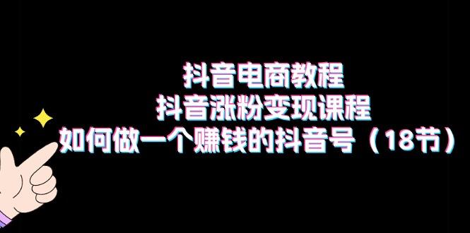 抖音电商教程：抖音涨粉变现课程：如何做一个赚钱的抖音号(18节-轻创星球网