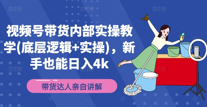 视频号带货内部实操教学(底层逻辑+实操)，新手也能日入4k-轻创星球网