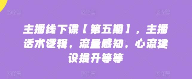 主播线下课【第五期】，主播话术逻辑，流量感知，心流建设提升等等-轻创星球网
